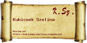 Kubicsek Szelina névjegykártya